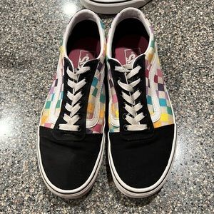 Old Skool purple rainbow checkered vans